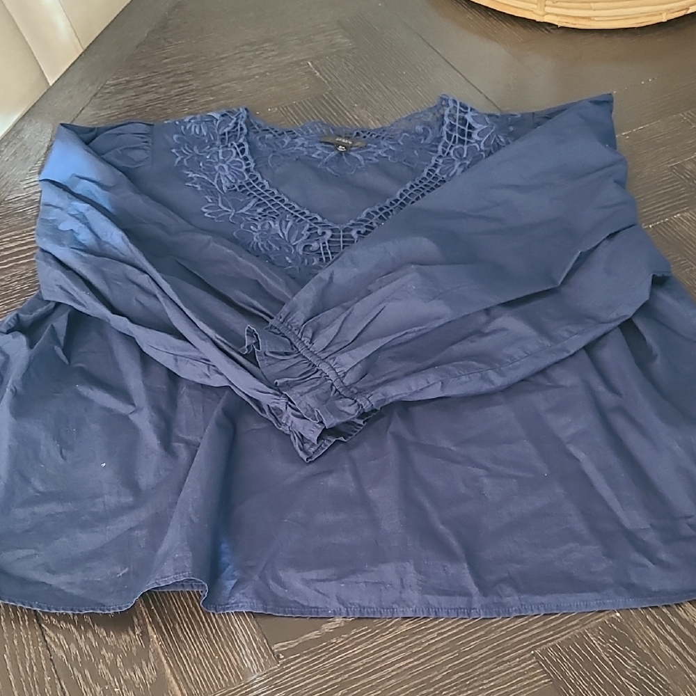 J. Crew V-neck top with eyelet trim